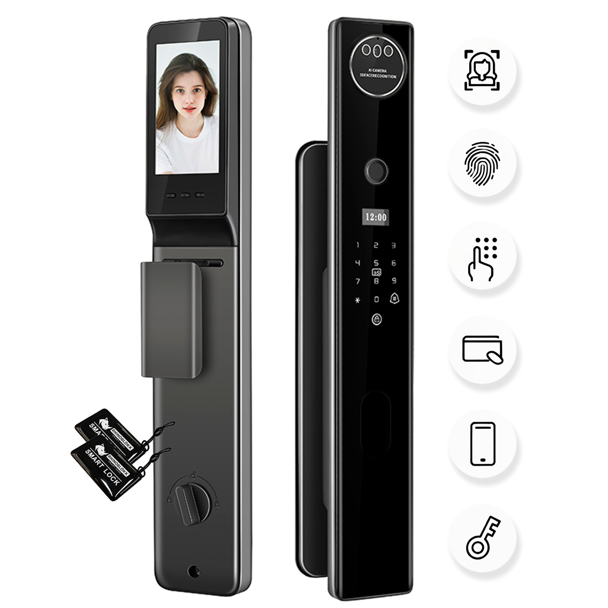 Cerradura Digital Inteligente Cámara + Huella + Clave + App + Wifi Ref. 513TYFA